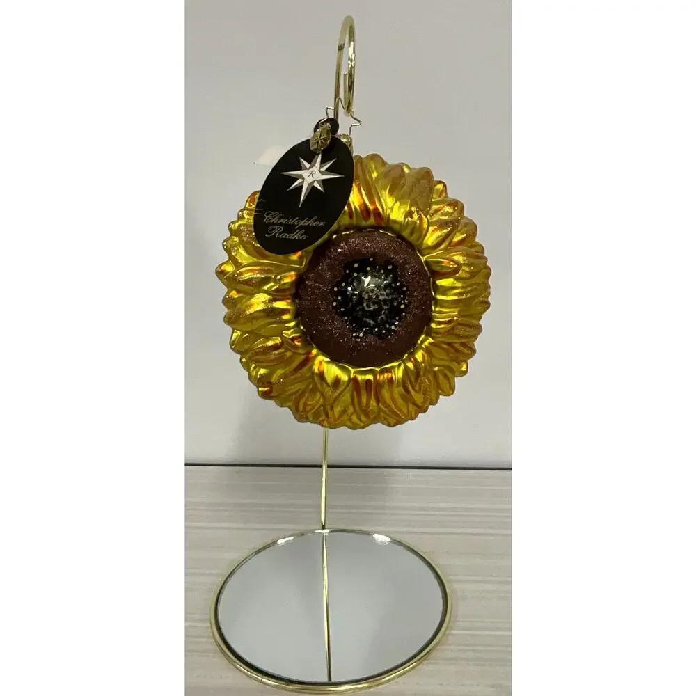 Christopher Radko Sunflower Christmas Ornament 1015270 With Tags Stand Included